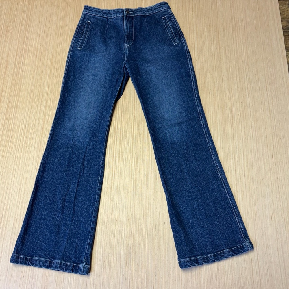 Kancan Sparrow High Rise Holly Flare Jeans Womens 7/27 Blue Denim Stretch - Picture 2 of 11